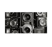 Grande bannière vintage avec motif de caméra 120 x 60 cm à suspendre au mur pour fête d'anniversaire, décoration de fête extérieure et intérieure