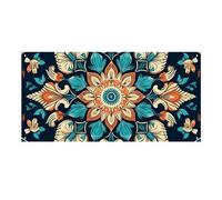Grande bannière vintage Mandala Flowersb 120 x 60 cm à suspendre au mur pour fête d'anniversaire, extérieur et intérieur