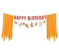 Grande bannière vintage pour fête d'anniversaire de cirque - 2,75 m - Toile de fond Happy Birthday - Décoration de fête pour enfants