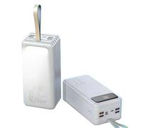 Grande Banque d'alimentation 120 000 mAh, Chargeur Portable USB C Haute capacité, 3 Entrées et 4 Sorties, Batterie de Charge Rapide 18 W pour Camping en plein air et Voyage(Size:120000mAh,Color:Blanc)