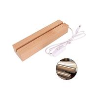 Grande base d'affichage de lumière LED pour cristal et résine - Support rectangulaire en bois
