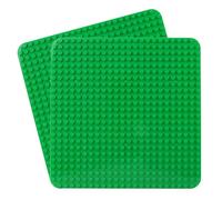 Grande Base de Construction Compatible avec Lego Duplo, 38 x 38 cm | jouet de construction pour filles et garçons (2 pièces, vert, vert)