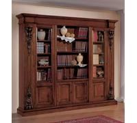 Grande bibliothèque brune Vitrine de luxe Armoire en bois Massivolz Meubles