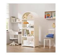 Grande bibliothèque et bibliothèque ouverte à 4/5 niveaux avec poulie pour la maison, le bureau, le bureau et le salon (53 x 30 x 125 cm)