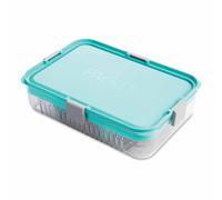 Grande bo te de conservation des aliments Bento PackIt Mod, couleur menthe, incassable, base transparente avec s parateurs anti-fuites, couvercle