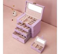 Grande boîte à bijoux à 4 niveaux, boîte porte-bijoux de grande capacité