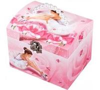TROUSSELIER - Ballerine - Boîte à Bijoux Musicale en forme de Vanity - Idéal Cadeau Jeune Fille - Musique Un Jour Mon Prince Viendra - Colori Rose - Phosphorescent - Brille dans la nuit
