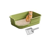Grande boîte à chat semi-fermée facile à avec pelle | Plateaux anti-éclaboussures - Pour intérieur ou animal domestique, bureau, résidence, appartement, hôtel, maison de campagne