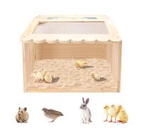 Grande boîte à couveuse en bois pour poussins, couveuses pour poussins, fournitures de poulet, parc pour animaux avec dessus pour poulets, canards, cailles, hamsters (40 x 30 x 30 cm)
