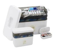Grande boîte à médicaments à trois couches avec poignée de transport, kit de premiers secours, boîte à médicaments portable multifonctionnelle, adaptée pour l'organisation des médicaments, du matériel