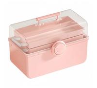 Grande boîte à médicaments avec poignée de transport - Rangement de médicaments à 3 étages - En plastique - Boîte à pharmacie - Mallette de premiers secours pour médicaments, gadgets, cosmétiques