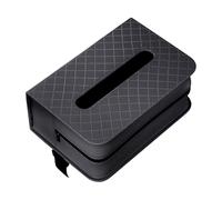Grande boîte à mouchoirs rectangulaire en cuir synthétique avec bandes élastiques - Pour la maison, le bureau, la cuisine, la table, la commode, la salle de bain, la chambre à coucher