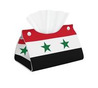 Grande boîte à mouchoirs rectangulaire en cuir synthétique imperméable avec drapeau de la République arabe syrienne pour salle de bain