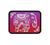 Grande boîte à tabac en métal noir avec éléphant multicolore 4126L 11 x 8 x 2,8 cm