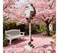 Grande boîte aux lettres en fer avec serrure de base, boîte aux lettres décorative style cabane forestière pour jardin ou cour