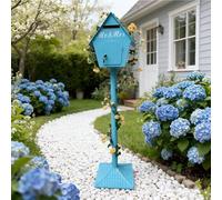 Grande boîte aux lettres en fer avec serrure de base, boîte aux lettres décorative style cabane forestière pour jardin ou cour