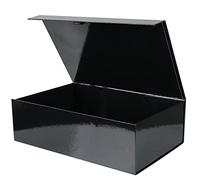 Grande boîte cadeau rectangulaire en carton rigide pour cadeaux avec couvercle à fermeture magnétique pour homme 35,1 x 22,9 x 10,9 cm