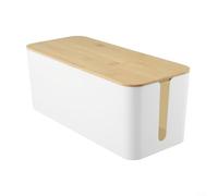 Grande boîte de rangement de câbles avec couvercle en bois, organiseur de câbles en plastique ABS 3 tailles pour bandes d'alimentation, prises et fils, boîte de dissimulation de câbles pour la maison