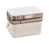 Grande boîte de rangement de médicaments - Grande capacité à trois niveaux, coffre à médicaments portable avec plateaux amovibles, armoire à pharmacie avec construction durable, organiseur domestique,