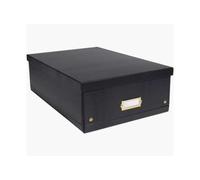 Exacompta - Ref. 62451E - 1 Boîte de rangement Néo Déco - en carton - livrée à plat - facile à monter grâce aux boutons pression - format A3 - dimensions 33 x 50 x 18 cm - couleur noir