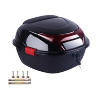 Grande boîte de rangement étanche pour moto, noir, Voir la description | Large Motorcycle Top Case fournit un rangement spacieux avec des détails réfléchissants pour une meilleure visibilité