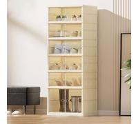 Grande boîte de rangement pliable empilable pour chaussures de sport, étagère à chaussures en plastique peu encombrante, 3/6/9 couches pour un accès facile et un rangement soigné (6 couches B)