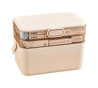 Grande boîte de rangement pour médicaments - Portable à trois couches - Boîte à médicaments extra large avec organisateur multi-compartiments - Armoire à pilule intérieure pour les premiers secours