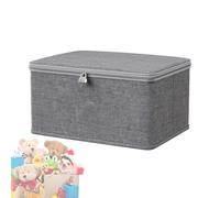 Grande boîte de rangement verrouillable | Grande boîte de rangement robuste avec couvercle | Organiseur multifonction en tissu avec couvercle | Pour vêtements et jouets | Récipient utilitaire sécurisé