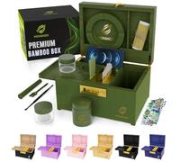 Grande boîte en bambou de qualité supérieure - Boîte de rangement décorative verrouillable avec serrure à combinaison - Kit en bois avec couvercle - Rangement verrouillable en bois avec plateau