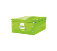 Leitz, Boîte de rangement Click & Store, Format large A3 (36,9 x 20 x 48,2 cm), Pour l'organisation des objets de la maison et du bureau, Montage bouton pression, Carton recyclé à 84%, Vert, 60450054