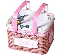 Grande boîte en étain avec poignée pour stocker des cookies, des biscuits et des bonbons, avec couvercle sécurisé et design portable (B)