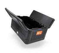 Grande boîte isotherme pliable noire pour garder au chaud et au frais - 42 l - Boîte de conservation au chaud pliable 60 x 41 cm - Boîte isotherme en polystyrène pour aliments, boissons avec couvercle