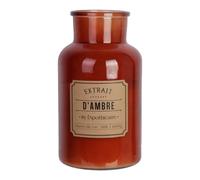 Grande Bougie Ambre Style Apothicaire XL 14,5 x H25,5 cm