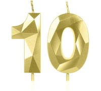 Grande Bougie d'anniversaire 10 Ans Taille XXL (7cm), Idéal Pour Décoration de Gâteau 10e Anniversaire, Cadeau pour Homme, Femme, Garçon, Fille