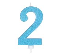 Grande bougie de 15,5 cm pour gâteau d'anniversaire chiffre pailleté - Idéal pour les fêtes d'anniversaire, les fêtes prénatales, les fêtes, les célébrations, les mariages d'or ou d'argent - 1 pièce