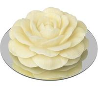 Grande Bougie Décorative XXL Fleur Pivoine en Cire de Colza + Support Miroir 20 cm | 110 Heures de Combustion | Sculpturales | Bougie Artisanale Décoration Maison pour Ambiance | 14cm | 420g