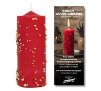 Grande bougie d'intention pour ouvrir tous les chemins - Rouge | Bougie ritualisée artisanale avec sels et résines pour dynamiser les projets et éliminer les obstacles | Avec prière et instructions