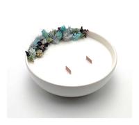 Grande bougie fleurs séchées eucalyptus orange