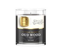 Grande bougie Oud Candle - Bougie cadeau bio et végétalienne avec couvercle - Parfum oud, rose, bambou et eucalyptus - 280 g/60 h - Parfum relaxation, aromathérapie et bien-être