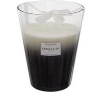 Grande Bougie Parfumée 3 mèches Vase Noir Senteur Linge Frais H23cm - CMP_Drop Blanc G