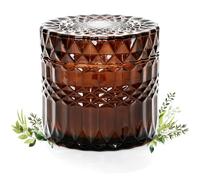 Grande bougie parfumée à l'hibiscus, aux agrumes et au patchouli - Grande bougie en pot pour aromathérapie - Cire de soja - Cadeau pour homme, père, décoration d'intérieur (vacances silencieuses)