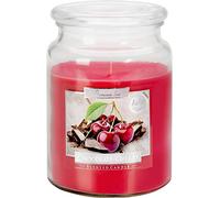 Grande bougie parfumée dans un bocal en verre avec couvercle Parfum chocolat cerise
