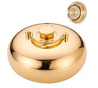 Grande bouillotte 3L/2L/1L en métal anti-fuite, classique en laiton avec housse (couleur : lisse, taille : XXL)