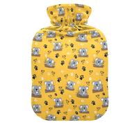 Grande bouillotte de 2 L avec housse en peluche douce - Empreinte de koala - Bouchon à vis anti-fuite - Idéal pour les sports d'hiver en plein air - Douleurs musculaires et crampes