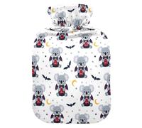 Grande bouillotte de 2 L avec housse en peluche douce - Motif koala mignon - Bouchon à vis anti-fuite - Idéal pour les sports d'hiver en plein air - Douleurs musculaires et crampes