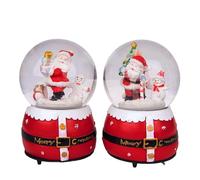 Grande Boule à Neige Musicale de Noël avec Base en résine - 10 x 15 cm - Décoration de Table de Noël - Décoration de cheminée