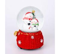 Grande Boule à Neige Musicale de Noël avec Base en résine tricotée - 10 x 15 cm - Décoration de Table de Noël