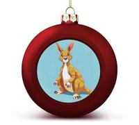 Grande boule de Noël 2025 incassable et amusante pour sapin de Noël, décoration de Noël à suspendre au zoo de kangourou, style rouge, pour sapin de Noël