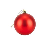 Grande Boule de Noël Rouge en PVC incassable avec Finition Mate - Décorations festives à Suspendre pour Sapin de Noël - Décoration Ronde pour décoration d'intérieur de Vacances