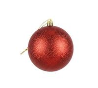 Grande Boule de Noël Rouge foncé de 20 cm en PVC incassable avec Finition pailletée - Décorations festives à Suspendre pour Sapin de Noël - Décoration Ronde pour décoration d'intérieur de Vacances